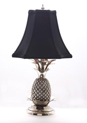 Eurocraft Pewter Pineapple Lamp-Black 
